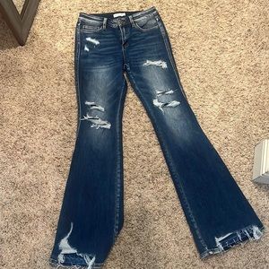 Flying Monkey flare distressed jeans. Worn once